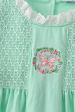 Green Butterfly Smocked Bloomer Set