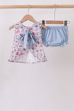 Purple Garden Ruffle Bloomer Set