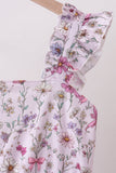 Purple Garden Ruffle Mom Dress