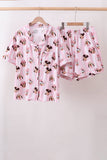 Pink character bamboo pocket mom pajama set