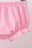 Pink Floral Ruffle Bloomer Set