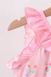 Pink Floral Ruffle One-Piece Swimsuit