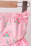 Pink Floral Ruffle 2pc Swimsuit