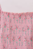 Pink Floral Smocked Mom Dress