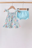 Floral Smocked Bloomer Set