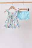 Floral Smocked Bloomer Set