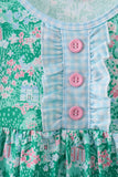 Green house floral Ruffle Dress