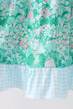 Green house floral Ruffle Dress