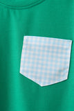 Green pocket grid shorts set
