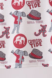 Maroon Alabama Smocked Shorts Set