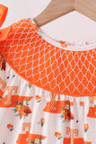 Orange Tennessee Smocked Scalloped Ruffle Shorts Set