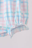 Pink Crocodile Smocked Gingham Bubble