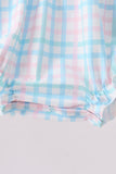 Pink Crocodile Smocked Gingham Bubble