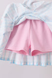 Pink Crocodile Smocked Skorts Set