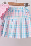 Pink Crocodile Smocked Skorts Set