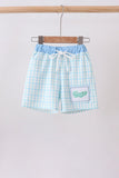 Blue Crocodile Embroidered Swim Trunks