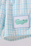 Blue Crocodile Embroidered Swim Trunks