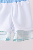Blue Crocodile Embroidered Swim Trunks