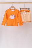 Orange Football 2PC Long Sleeve Swimsuit