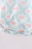 Pink Floral Bow Print Bubble