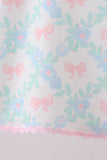 Pink Floral Bow Print Bloomer Set