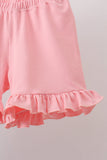 Green Floral Smocked Ruffle Shorts Set