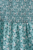 Green Floral Smocked Mom Dress