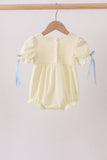 Cream smocked bubble