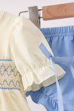 Cream smocked bloomer set