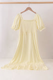Cream smocked mom dress