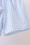 Blue Puppy Embroidered Boys Shorts Set