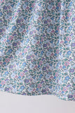 Blue Floral Smocked Dress