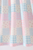 Checkered Floral Smocked Dress