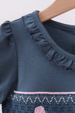 Garden Rose Smocked Ruffle Dress