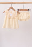 Oatmeal character french knot bloomer set