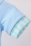 Blue Chicken Applique Bubble