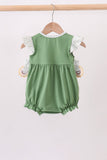 Green Sunflower Applique Ruffle Bubble