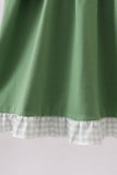 Green Sunflower Applique Ruffle Dress