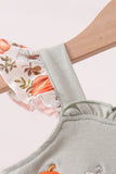 Orange Pumpkin Embroidery Ruffle Bloomer Set