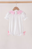 Pink Prayer Embroidery Ruffle Bubble