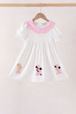 Pink Prayer Embroidery Dress
