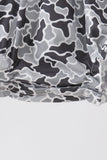 Grey Camouflage Bow Embroidery Ruffle Bubble