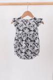 Grey Camouflage Bow Embroidery Ruffle Bubble