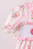 Pink Pumpkin Embroidery Ruffle Bloomer Set