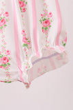 Pink Pumpkin Embroidery Floral Ruffle Bubble