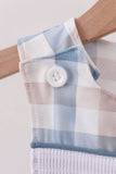 Blue Pumpkin Embroidery Gingham Bubble