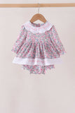 Pink Floral Embroidery Bubble