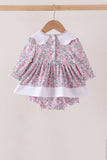 Pink Floral Embroidery Bubble