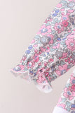 Pink Floral Embroidery Pants Set