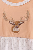 Beige Deer Embroidery Bubble